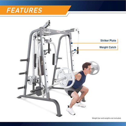 Smith Cage Workout Machine - Comprehensive Full Body Strength Training Home Gym System with Leg Developer, Press Bar, PEC Deck, and Squat Rack