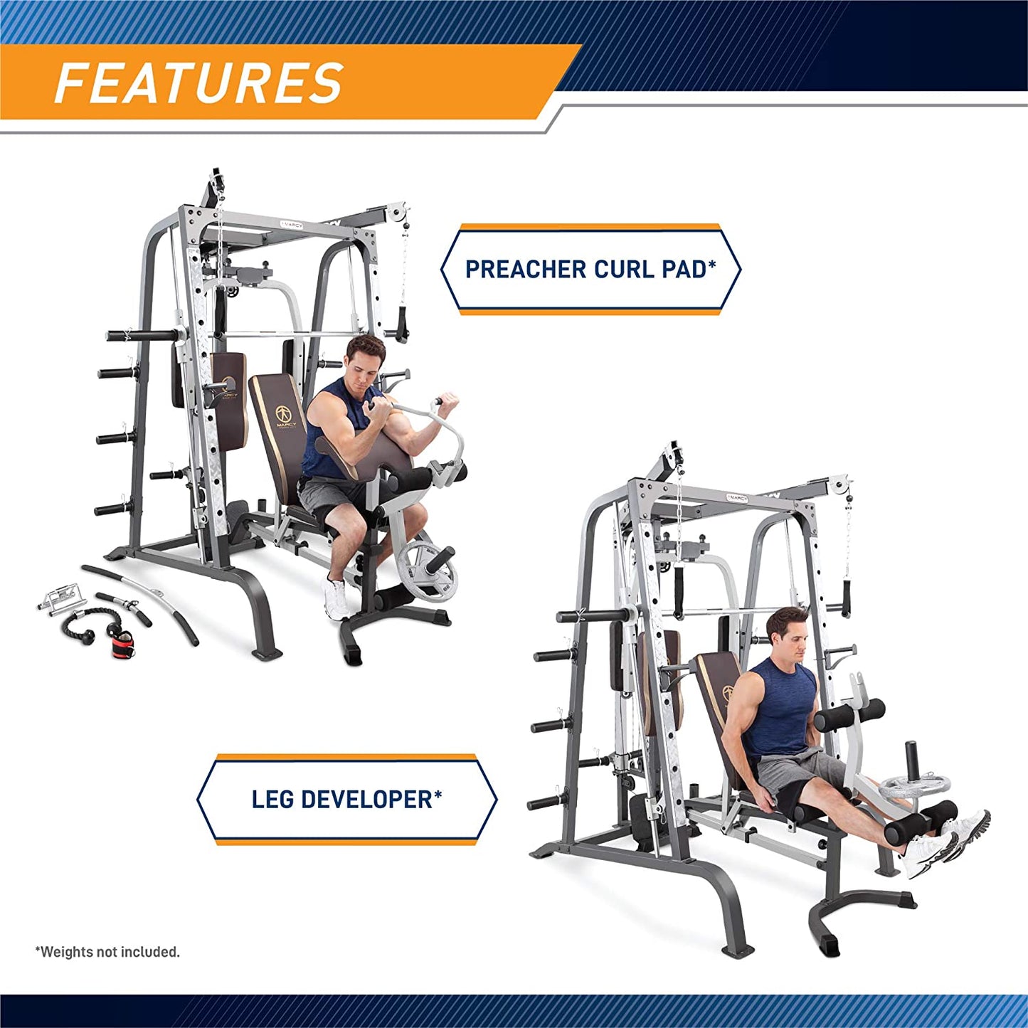 Smith Cage Workout Machine - Comprehensive Full Body Strength Training Home Gym System with Leg Developer, Press Bar, PEC Deck, and Squat Rack