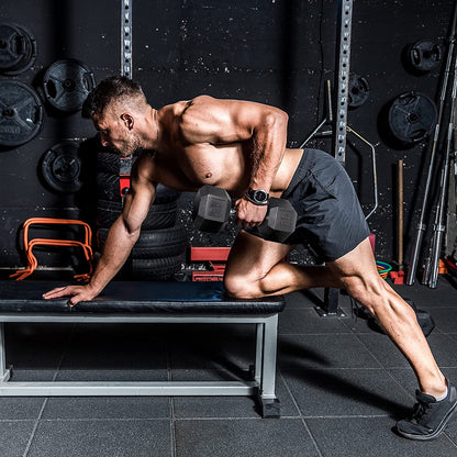 Rubber Coated Hex Dumbbell Set (5-25 lbs) with Storage Rack - Non-Slip Design for Muscle Toning, Strength Training, and Weight Management - Available in Multiple Options